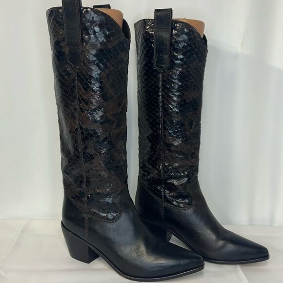 Seychelles Shoes - SEY KNEE HIGH PYTHON TEXTURE WESTERN BOOTS FTL-01-074